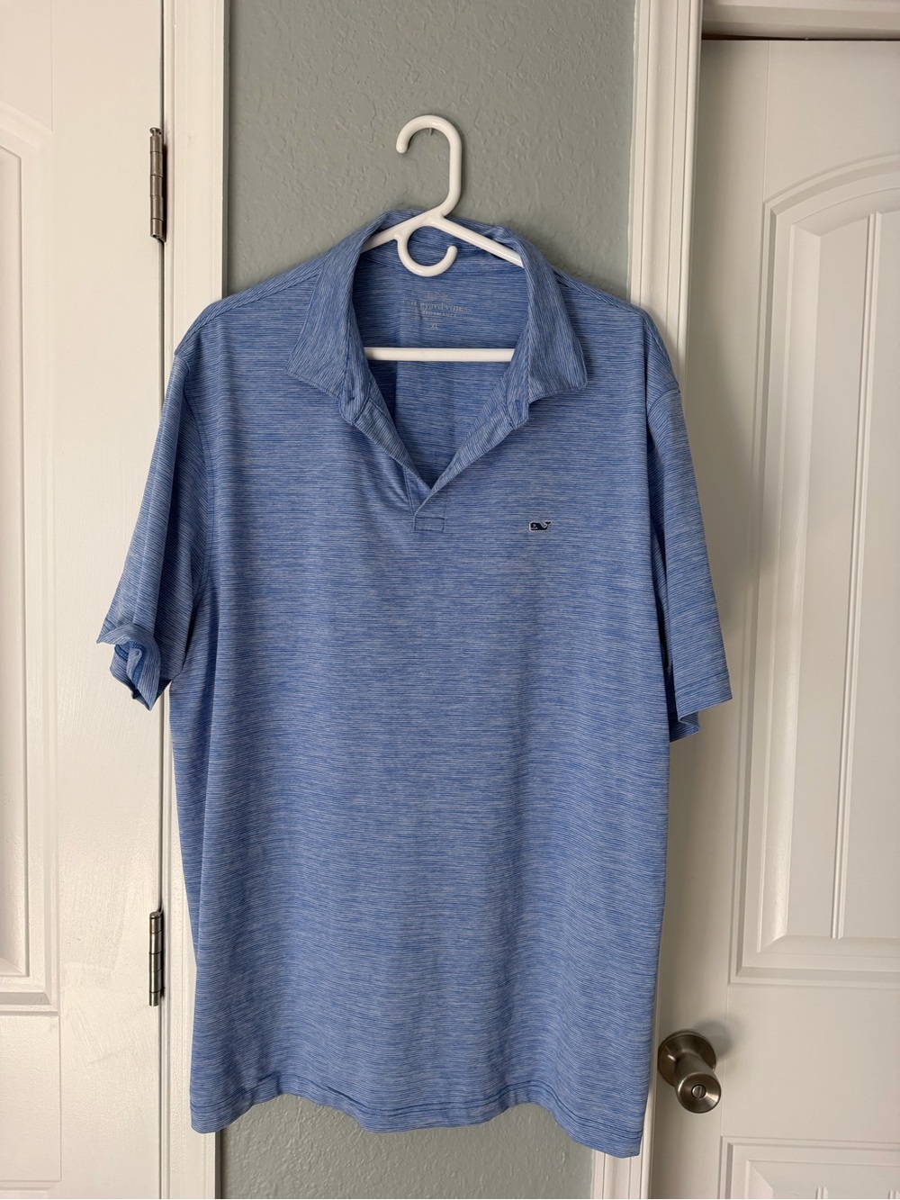 Vineyard Vines Heathered Light Blue Men's Polo